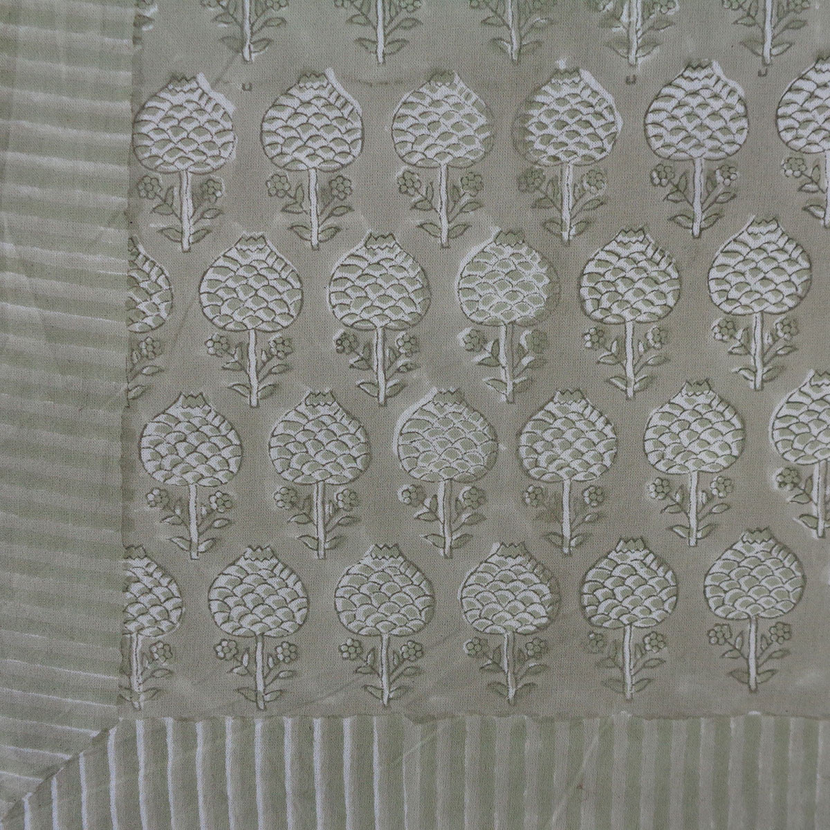 Wood Block Printed Handmade Tablecloth 150x220 cms | Sandstone Grove 202410