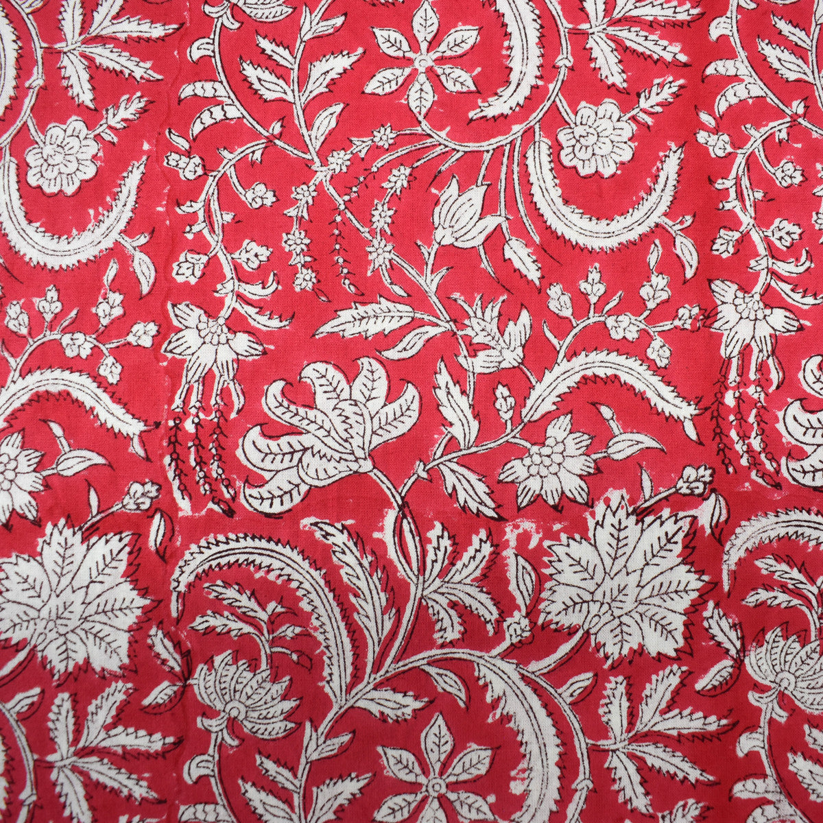Wood Block Printed Handmade Tablecloth 150x220 cms | Wild Flower Christmas 202515
